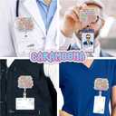 Bit of A Mess But Doin' My Best Badge Reel, Retractable Badge Holder 1.6 Inches Mental Health, Motivational Quote, Anxiety, Meme Alligator Clip/Belt Clip, Acrylic Material Lanyard ID Cards Holder