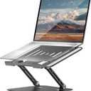Adjustable Laptop Stand, Aluminum Portable Laptop Riser for Desk Foldable, Ergonomic Computer Notebook Stand Holder for MacBook Air Pro, Dell XPS, HP and All 1017 Inch Laptops, Black