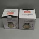 Yarlung 2 Pack 40 OZ Glass Teapot Stovetop Safe, Narrow Neck Amber Tea Kettle with Stainless Steel Filter Lid for Loose Leaf Tea and Fruit Tea, Heatproof and Leakproof