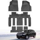 Floor Mats for Chevy Traverse 2007-2017 | 2008-2017 Buick Enclave 7 Seats | For 2007-2017 GMC Acadia | 2007-2010 Saturn Outlook All Weather Custom Fit TPE Floor Liners for Traverse 1st, 2nd and 3rd Row