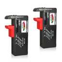 2Pcs Battery Tester Checker, Universal Battery Checker for AA AAA C D 9V 1.5V Button Cell Household Batteries Smal Electrical Monitor Meter Equipment (Requires No Battery for Operating)