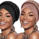 African Women Turban Caps Pre-Tied Twisted Turbans Head Scarf for Women Hair Wraps Cover Beanie Cancer Chemo Headwear