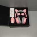 Razer Kraken Kitty V2 Pro Wired RGB Headset: Interchangeable Ears (Kitty, Bear, Bunny) - Stream Reactive Lighting - Detachable HyperClear Cardioid Mic - 50mm Drivers - 7.1 Surround Sound - Quartz Pink (Standard)