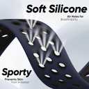 Sport Silicone Bands and Case with Screen Protector Compatible with Apple Watch Band 44mm/45mm/46mm/42mm/41mm/40mm for Men, Breathable Strap and Cover Combo for iWatch Series 11/10/9/8/7/6/5/4/SE (Midnightblue Black)