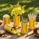 6 Pcs Softball Centerpieces for Table Decor Softball Vase Galvanized Metal Buckets Sports Themed Party Decorations Team Gifts for Artificial Flowers Pen Holder Utensil Kitchen Home