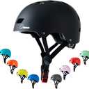 Bike Skateboard Helmet, Adjustable and Multi-Sport for Skate Scooter, 3 Sizes for Adult Youth Kids Toddler (Small, Black)