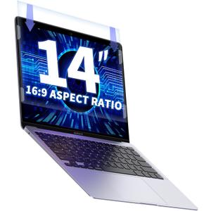 Laptop Anti Blue Light 14 Inch, Removable 16:9 Aspect Blue Light Blocking Screen for 14 Inch Laptop, Anti Glare Blue Light Slide Mount Tabs Cover for blue light screen protector 14 in