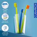 Curaprox CS 5460 Ultra-Soft Toothbrush for Sensitive Teeth & Gums | Gentle Plaque Removal | 3-Pack |Random Colour