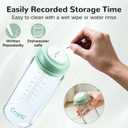COMI Wide Neck Glass Breastmilk Collection n Storage Bottle, 2 Packs,10oz with Screw Ring Sealing Disk,Re-markable Sealing Disc,BPA Free,Fits Breast Pumps&Nipples(2 Green Lids)