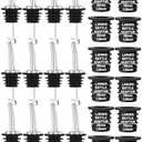 12-Pack Auto Flip Liquor Bottle Pourers with Adapters, Liquor Pour Spout Adapters set for for Large Olive Oil Bottles and Liquor Bottles - Up to 1 Inch/25mm Neck Converts Spout into Large Pour Spout