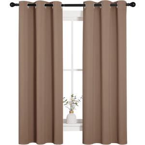 NICETOWN Blackout Window Curtains and Drapes for Kitchen, Window Treatment Thermal Insulated Solid Grommet Blackout Drapery Panels (Set of 2 Panels, 34 by 63 Inch, Cappuccino)