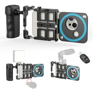 APEXEL Universal Phone Rig Video Kit. Aluminum Handheld Smartphone Vlogging Cage with Rechargeable Handle Wireless Bluetooth Shutter, Phone Stabilizer for Videomaker Compatible with iPhone/Android. APEXEL Universal Phone Rig Video Kit. Aluminum Handheld Smartphone Vlogging Cage with Rechargeable Handle Wireless Bluetooth Shutter, Phone Stabilizer for Videomaker Compatible with iPhone/Android.