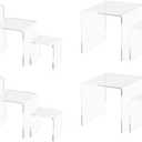 4 Pack Acrylic Riser Display Stands 3 Pieces Clear Plexiglass 2" 3" 4" Retail Showcase Pedestals for Products and Merchandise by Marketing Holders