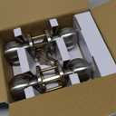 BESTTEN [2 Pack] Entry Door Knob with Lock, Keyed Different Door Lock for Exterior Door and Front Door, Standard Ball, Satin Nickel