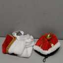 Halloween Dog King Costumes Pet King Fur Cloak Cape and Crown Hat Set for Small Medium Large Dog Cat Halloween Queen Prince Cosplay Dress Outfit for Holiday Party Photo Props(S,Red)