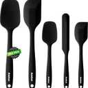 Anaeat Silicone Spatula Set of 5 - Seamless One-Pieces Design, Non-Stick Rubber Spatulas Kitchen Scraper Flexible for Easy Baking, Cooking, Scraping & Mixing, Heat Resistant & Dishwasher Safe