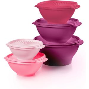 Tupperware Heritage Collection, New 10 Piece Food Storage Container Set in Vintage Pink, Dishwasher Safe and BPA Free (5 Bowls, 5 Lids)