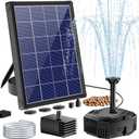 Antfraer Solar Pond Filter with Fountain Pump, 4W Solar Fountain Pump with Pond Filter, Solar Powered Water Pump Kit with 5 Nozzles & PVC Tubing for Bird Bath, Garden, Outdoor Fish Tank