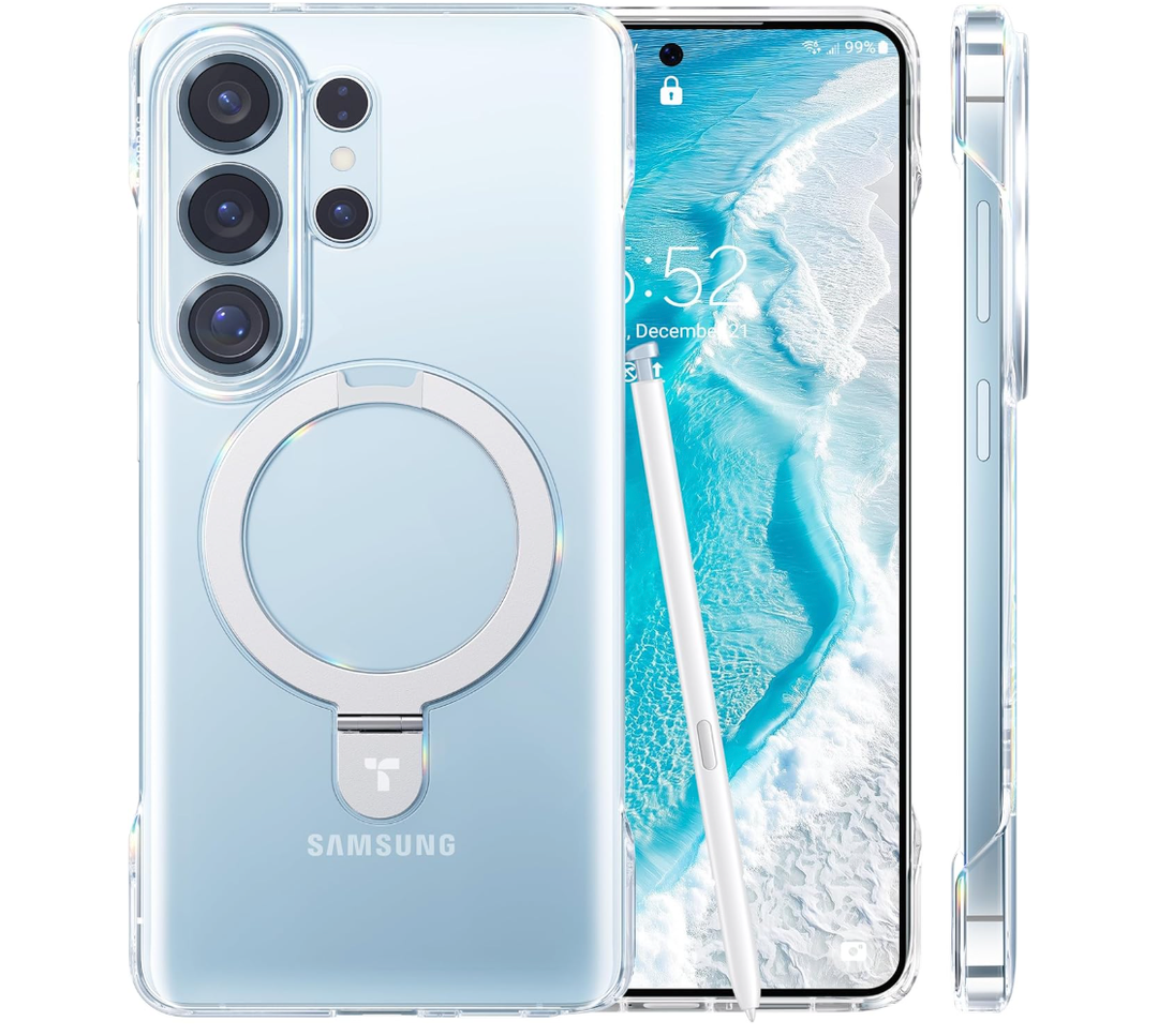 TORRAS Ultra Slim for Samsung Galaxy S26 Ultra Case Clear with Magnetic Stand, [Never Yellow] [Fit for MagSafe] [Openedge]Frameless Thin Minimalist for S26 Ultra Case with Kickstand, Hard Protection