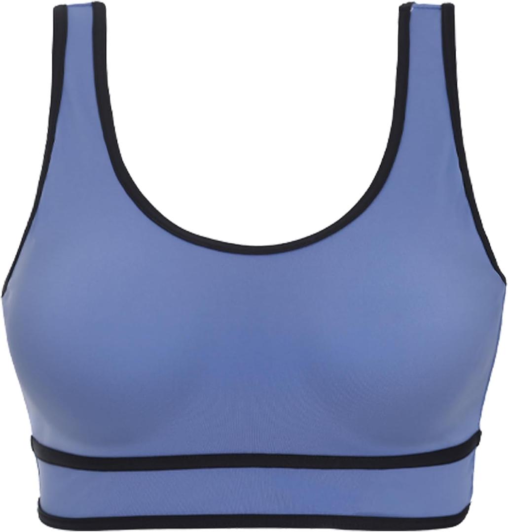 XUNYU Padded Sports Bras for Women Support Push Up Workout Tops Open Back Yoga Gym Bra U Back Crop Tank Top with Built in Bra (Black)