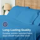 Twin Size Flat Sheet - Hotel Quality Top Flat Bed Sheet Only - Ultra-Soft, Breathable & Cooling - Fade & Wrinkle Free - Easy-Care, Stain & Shrink Resistant Bedding - Easy-Fit & Oeko-Tex - Denim Blue