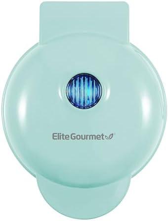 Elite Gourmet EWM015M# Electric Nonstick 4.5-inch Mini Waffle Maker, Belgian Waffles, Compact Design, Hash Browns, Keto, Snacks, Sandwich, Eggs, Easy to Clean, Mint