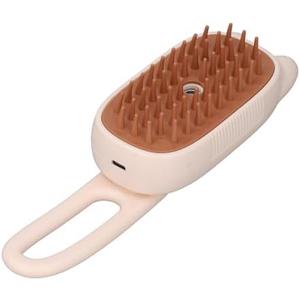Pet Steam Brush Rechargeable Grooming Massage Water Brush for Cats Dogs with Handle for Hair Washing Bathing Beige
