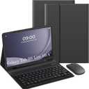 Keyboard Case for Samsung Galaxy Tab S6 Lite 10.4" 2024, Galaxy Tab S6 Lite Tablet Case with Pen Slot Detachable Folio Keyboard Cover with Mouse (SM-P620/P625/P610/P613/P615/P619), Black