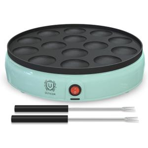 ULTICOR Mini Pancake Maker  14-Hole Electric Poffertjes Pan  Non-Stick Dutch Mini Pancakes Griddle  Easy to Use, Easy to Clean  Perfect for Breakfast, Desserts, Snacks & More