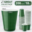 Zopeal 200 Pcs Plastic Cup Bulk 18 oz Disposable Tumblers Wedding Hard Plastic Party Wine Cups Fancy Beverage Drinking Soda Cocktail Glasses for Wedding Birthday Christmas(Green)