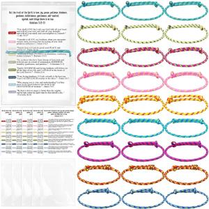 36 Sets Christian Gifts Bulk Scripture Bracelets Adjustable Bible Bracelets Fruit of The Spirit Handmade Braided Religious Gifts for Teachers Students Church Sunday School Party Favors