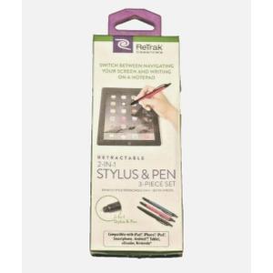 Retractable 2-in-1 Stylus & Pen 3 Piece Set