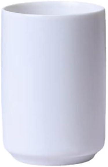 Japanese simple black and white style, handleless ceramic mug, tea cup, toothbrush holder, coffee cups (White)