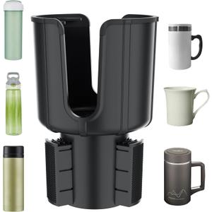GloBosenPur Car-Cup-Holder-Expander for Car Organizer with Adjustable Base,Compatible with Yeti 20/26/30 oz Hydro Flasks Large 32/40oz, Fits Most Cup Holder, Diameter Bottles in 4.11"-4.44" (1pcs)