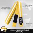 Elite Sports Kids Brazilian Jiu Jitsu Belts Preshurunk Martial Arts Youth BJJ Belts for Girls & Boys with BJJ Ranking Stripes (Yellow)