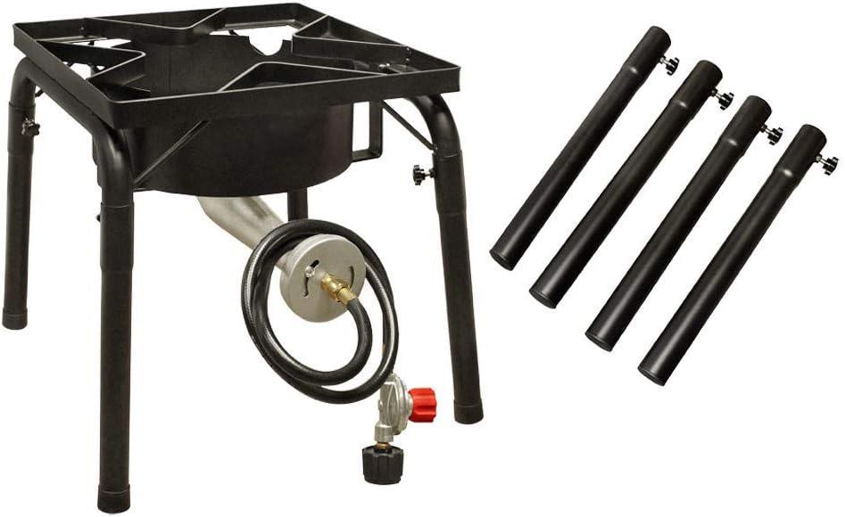 Propane Single Burner Stove with Adjustable Legs to 20" & 29" Height