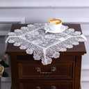 ARTABLE Rectangle Small Table Cloth Lace Macrame Vintage Tablecloth Shabby Chic Embroidered Oblong Table Cover for Wedding Banquet Holiday Long Dinner Tables (Offwhite, 33" x 33")