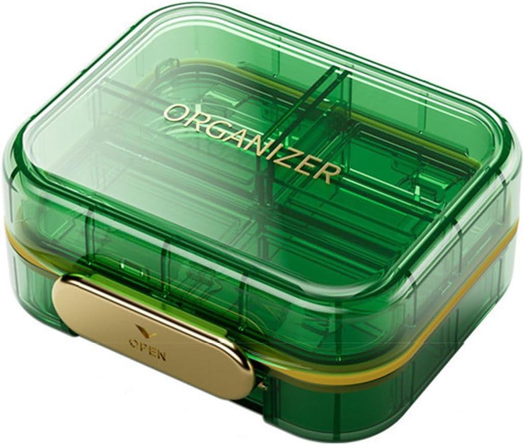 Travel Pill Box  Travel Pill Organizer, 7 Compartments Portable Pill Case,Pill Case for Purse, Pocket  Durable Daily Pill Organizer for Vitamins, Supplements