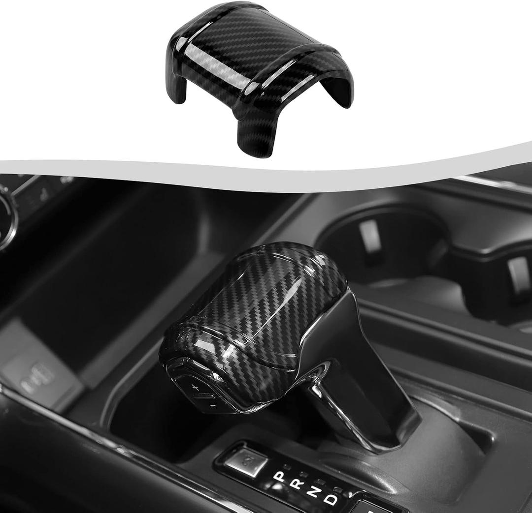 Carbon Fiber Gear Shift Knob Cover Stick Shifter Cap Cover Compatible with Ford F150 2021-2026+
