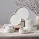 HaWare Dinnerware Sets, Plates and Bowls Set for 4, Speckled Ivory White
Stoneware, Fluted Design, 12-Piece Dish Set for Home Restaurant, Chip and Scratch Resistant, Microwave and Dishwasher Safe