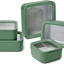 Caraway 13pc Glass Food Storage Container Set - Easy to Store, Non Toxic Lunch Box - with Glass Lids - Includes Storage Organizer - Sage