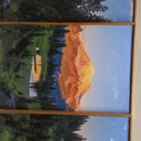 TOARTi Framed Canvas Mountain Lake Landscape Wall Art Set(16''x24''), Abstract Nature Scenery Painting Artwork Prints, Woodland Pine Tree Sunset Sunrise Cabin Wall Decor for Home Bedroom Living Room (Tan Begie)