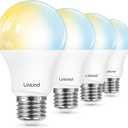 Linkind Smart Light Bulbs, Warm White to Daylight (2700K-6500K), Alexa Light Bulbs, Work with Alexa & Google Home, 60W Equivalent, Efficient 8.5W, 2.4G WiFi Bluetooth LED CRI>90, A19 E26 800LM, 4Pack