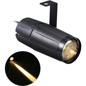 Lixada Pinspot Light 10W LED Spot Stage Lights Mini Beam Track Lighting Fixture for Family Party Home Decoration Bar Club Pub DJ Show Concert Wedding -Warm White