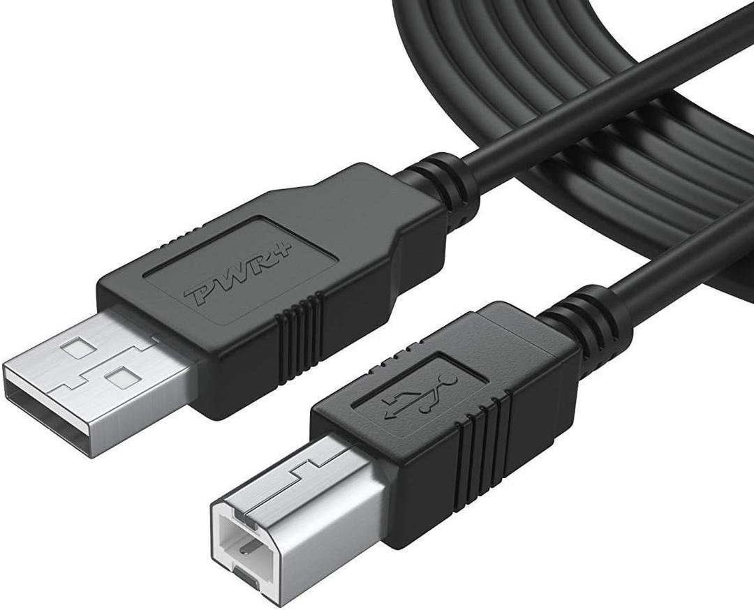25Ft Extra Long USB-2.0 Cable Type-A to Type-B High Speed Cord for Audio Interface, Midi Keyboard, USB Microphone, Mixer, Speaker, Monitor, Strobe Light System, USB-Printer-Cable, Hp Canon Pixma Epson