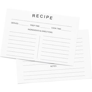 75 Recipe Cards 4x6 Inch Double Sided Thick Card Stock Fit with Recipe Binder Recipe Box Modern Minimal Design