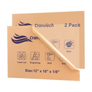 Pack of 2 Acrylic Sheets, Cranviech Clear Cast Plexiglass Sheet 12" x 16" x 1/8" Glass Alternative for Sign DIY Display Projects Photo Frame Craft Handcraft Painting