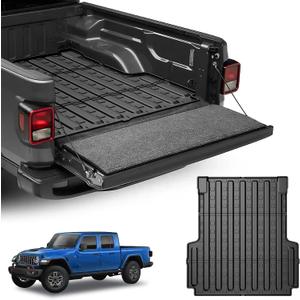 All Weather Truck Bed Mat Fit for 2020-2025 2026 Jeep Gladiator JT (5FT Bed) - Custom Fit TPE Heavy Duty Pickup Car Bed Cargo Mat for 2026 2025 2024 2023 2022 2021 2020 Gladiator Accessories