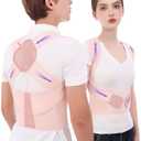 Posture Corrector for Women and Men Back Brace Upper Back Support Adjustable Breathable Shoulder Straightener (Pink, Medium)