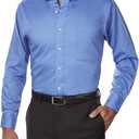 Van Heusen Regular Fit Twill Solid Button Down Collar Dress Shirt, Cobalt, XXX-Large